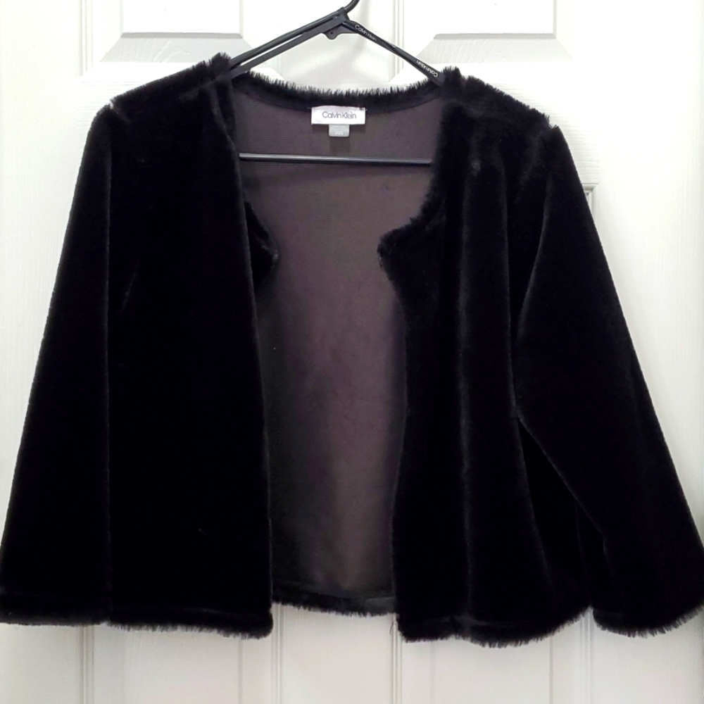 Calvin Klein faux fur plush jacket
